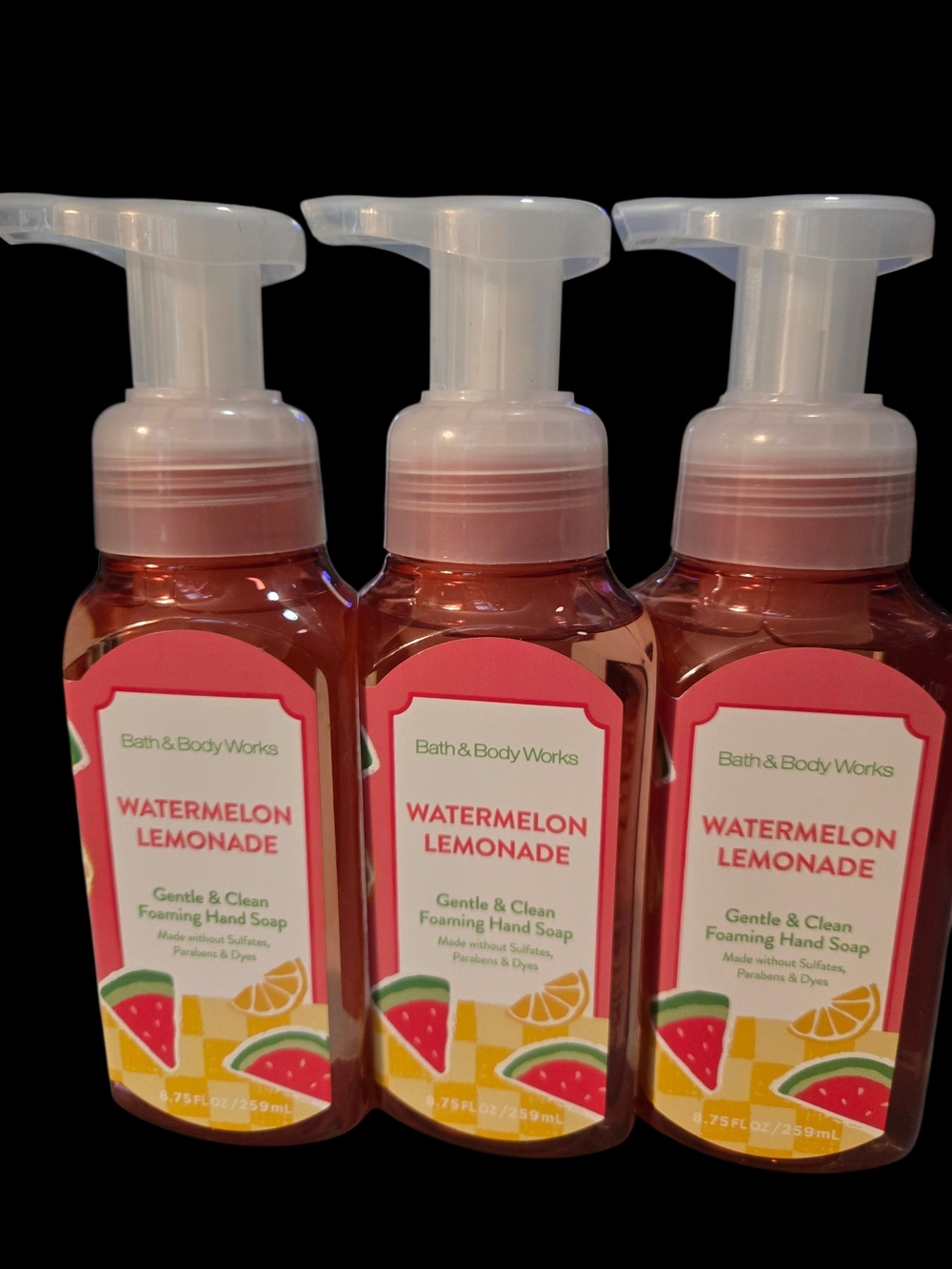 3pc Bath & Body Works Watermelon Lemonade Gentle & Clean Foaming Hand Soap- NEW!